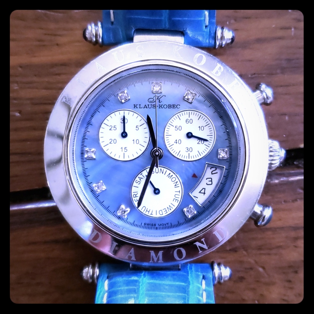 MensWomens Klaus Kobec Diamond Chronograph Watch